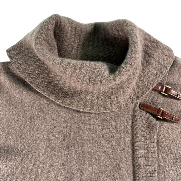 Ellen Tracy Sweater Extra Fine Merino Wool Cowl Neck Tan Brown Womens XL Office - Picture 3 of 16
